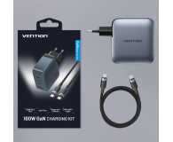 Vention Ładowarka 100W GaN 1x USB-A 3x USB-C + kabel USB-C do USB-C - 1543403 - zdjęcie 4